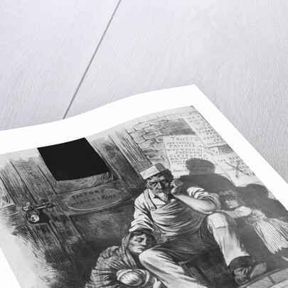 Family Resting Outside Factory Door by Anonymous
