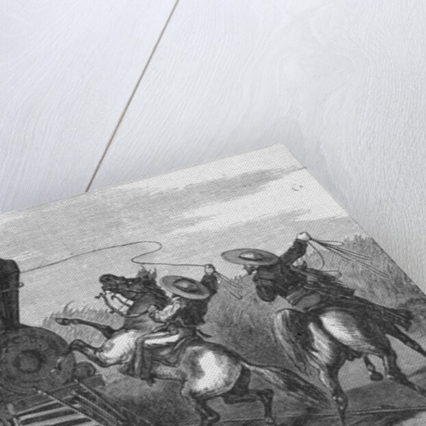 Cowboys Lassoing a Train by Anonymous