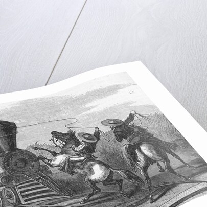 Cowboys Lassoing a Train by Anonymous