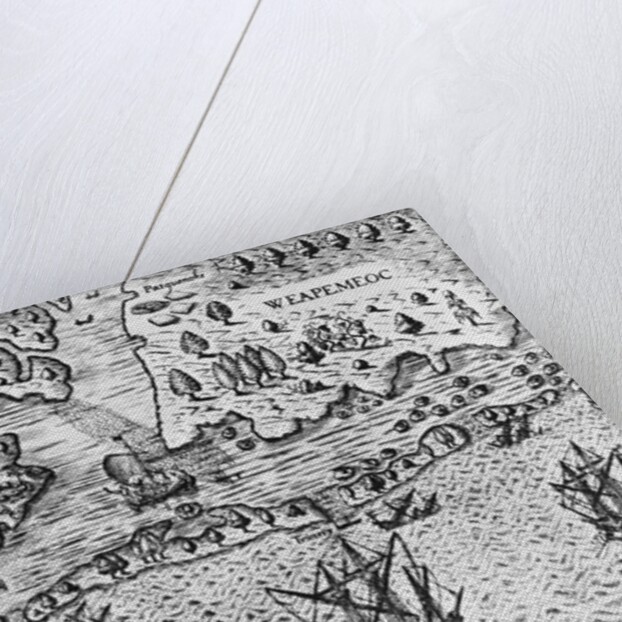 Detail of The Arrival of the Englishmen in Virginia by Theodor de Bry