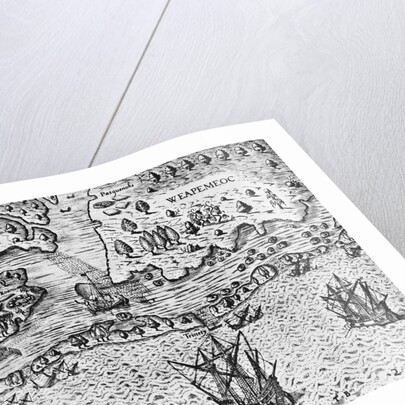 Detail of The Arrival of the Englishmen in Virginia by Theodor de Bry