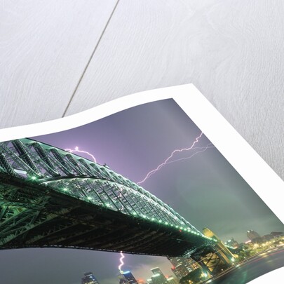 Bridge and Lightning at Sydney Harbour by Anonymous