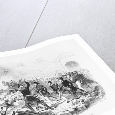 Taking of the Barricade at Sainte Catherine from Splendors of the French National Guard by Anonymous