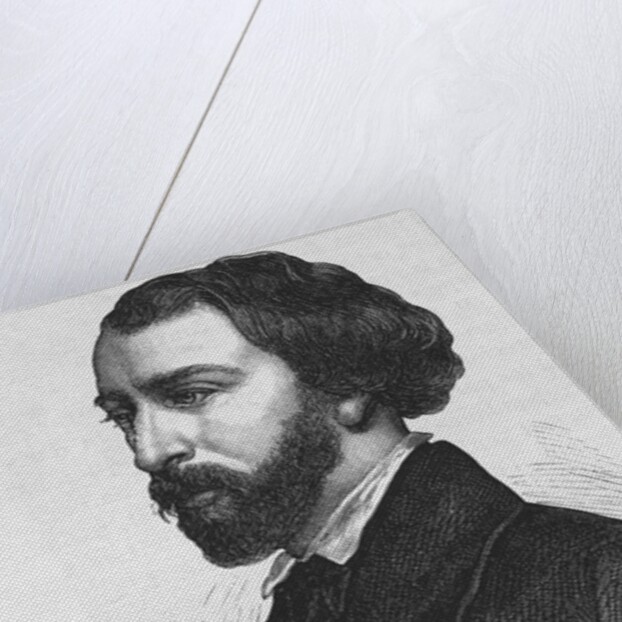 Engraving with Portrait of Alfred de Musset by Anonymous