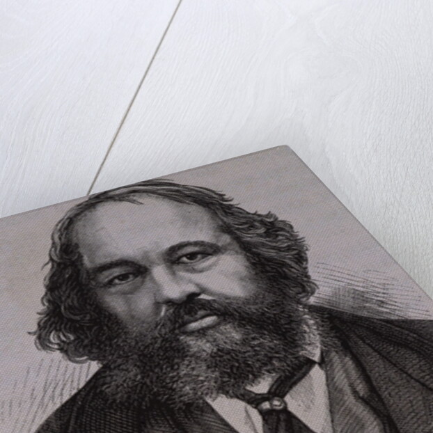 19th Century Engraving of Russian Revolutionary Anarchist Mikhail Aleksandrovitch Bakounine by Anonymous