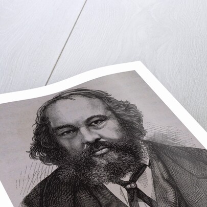 19th Century Engraving of Russian Revolutionary Anarchist Mikhail Aleksandrovitch Bakounine by Anonymous
