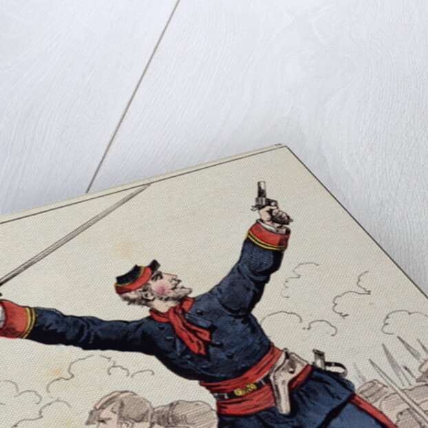 Hand-Colored Print Showing the Siege of Paris by Anonymous