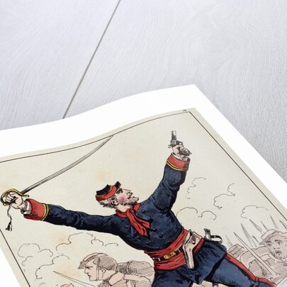 Hand-Colored Print Showing the Siege of Paris by Anonymous