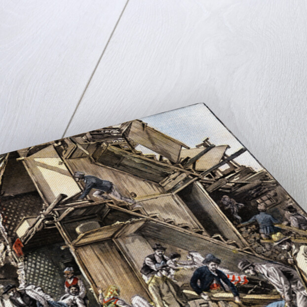 Color Engraving of 1905 Earthquake in Calabria, Italy by Anonymous
