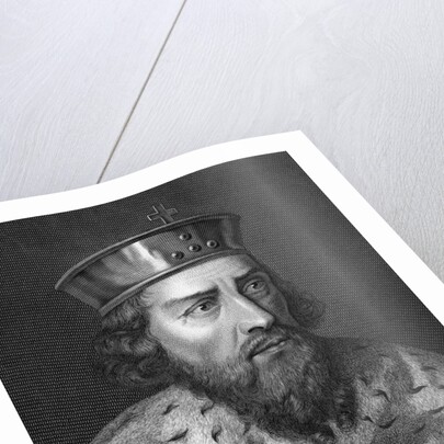 Engraving of Alfredus Magnus, King of Wessex by Caronni Longhi