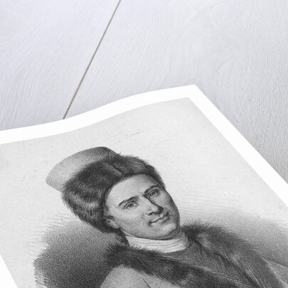 Lithograph Portrait of Jean-Jacques Rousseau in Armenian Costume by Anonymous