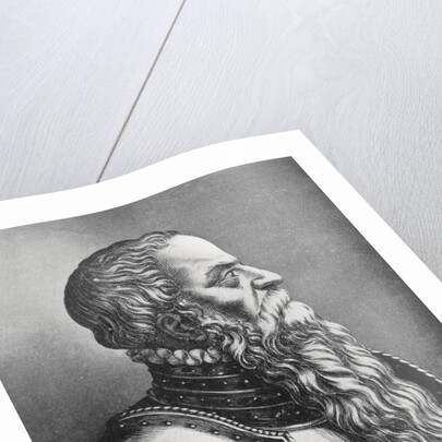 Profile Portrait of Bearded Man in Suit of Armor by Anonymous