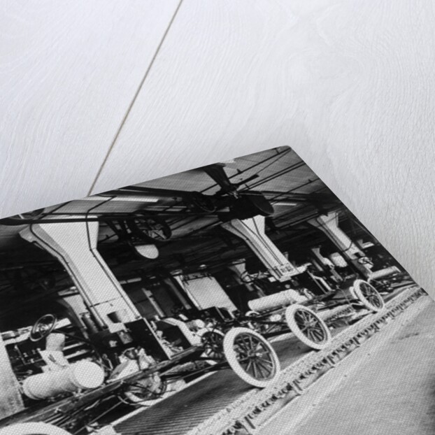 View of Assembly Line in Early Automobile Factory by Anonymous