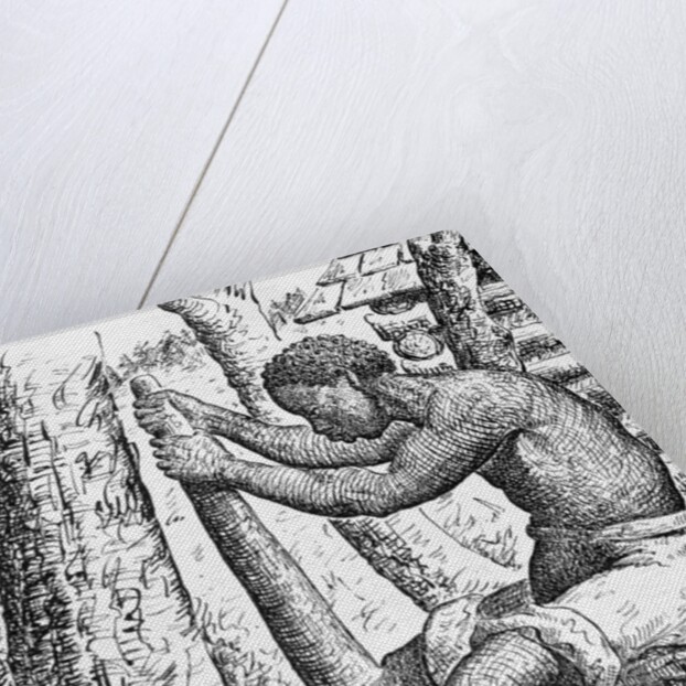 Man Grinding Grain by Anonymous