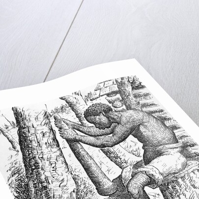 Man Grinding Grain by Anonymous