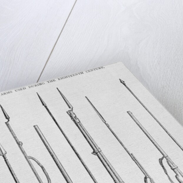 Illustration of 18th-Century Rifles and Other Weapons by Anonymous