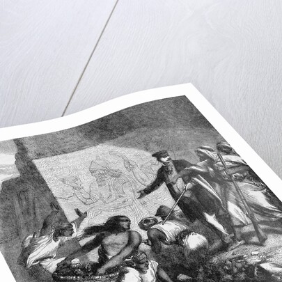 Archaelologist Displaying Artifact by Anonymous