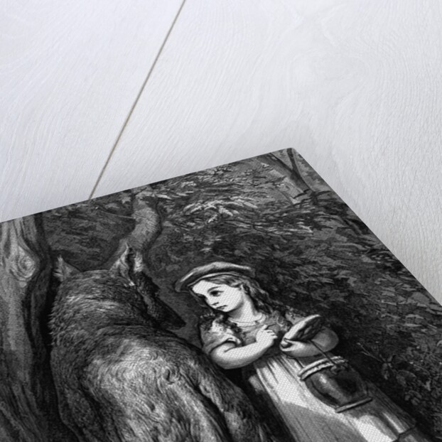 Engraving of Little Red Riding Hood with the Wolf by Anonymous