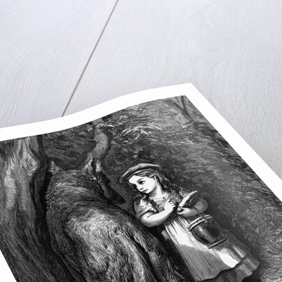 Engraving of Little Red Riding Hood with the Wolf by Anonymous