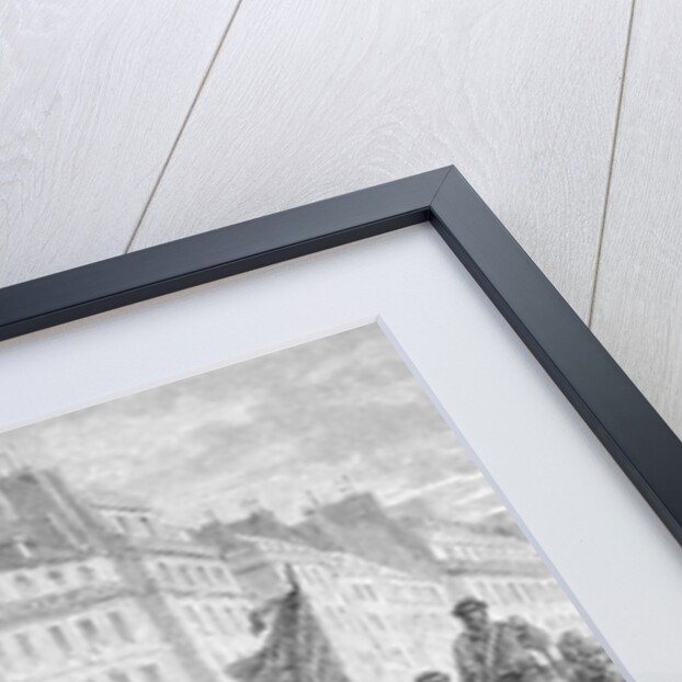 French Crowd of Unrest at Barricaded Street by Anonymous