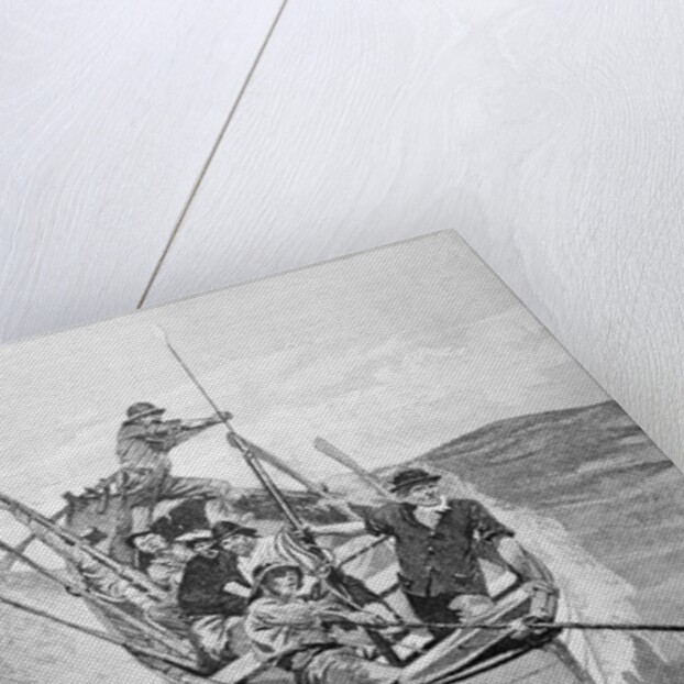 Drawing of Whalers in Boat by Anonymous