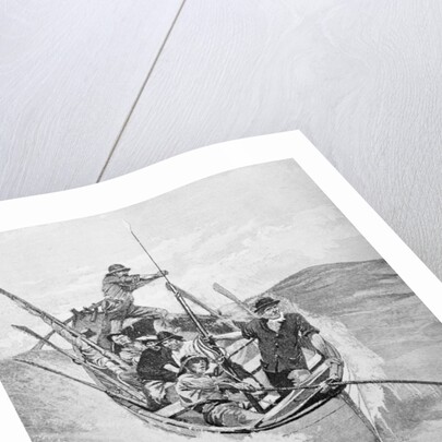 Drawing of Whalers in Boat by Anonymous
