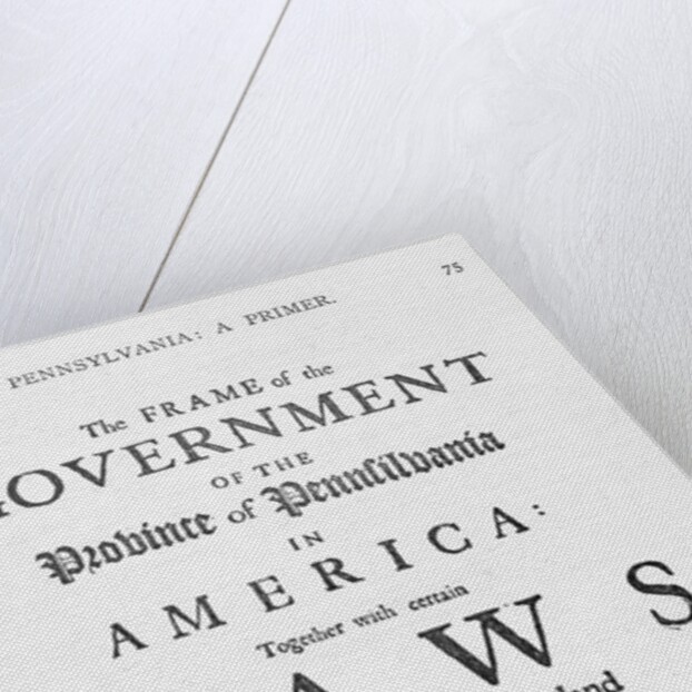 Title Page of Colonial Constitution of Pennsylvania by Anonymous