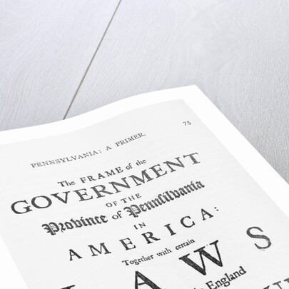 Title Page of Colonial Constitution of Pennsylvania by Anonymous