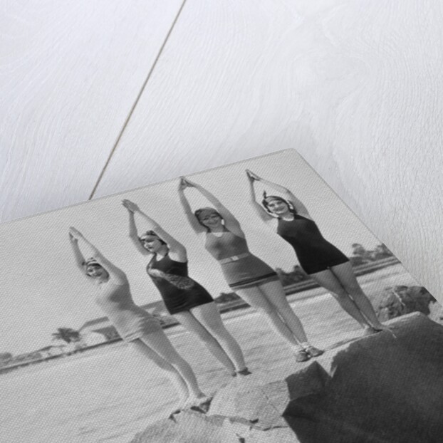 Women Holding up Their Arms in Diving Form by Anonymous