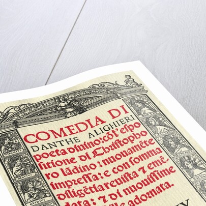 The Title Page to Dante Aligieri's The Divine Comedy by Anonymous