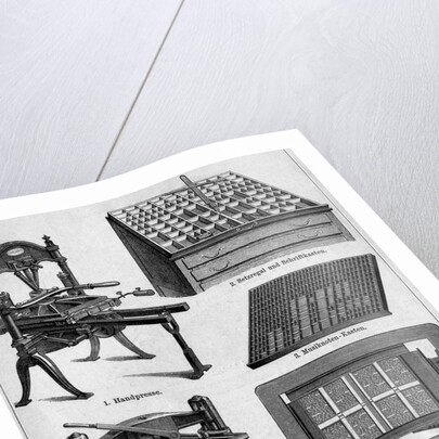 Illustration of Various Printing Tools and Machines by Anonymous