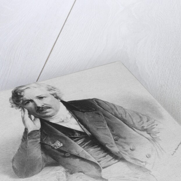 French Artist Daguerre in Studious Pose by Anonymous
