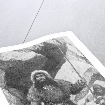 Cave Man Holding Staff by Anonymous