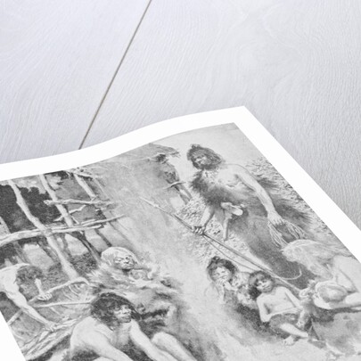 Prehistoric Family Surrounding Fire by Anonymous