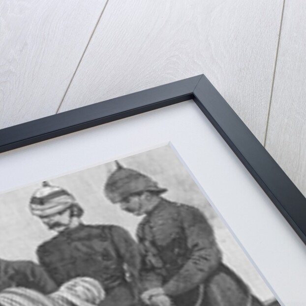 Drawing of Scientist with Mummy on Table by Corbis