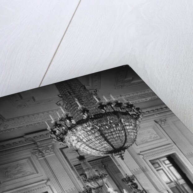 Chandelier Hanging in East Room of White House by Anonymous