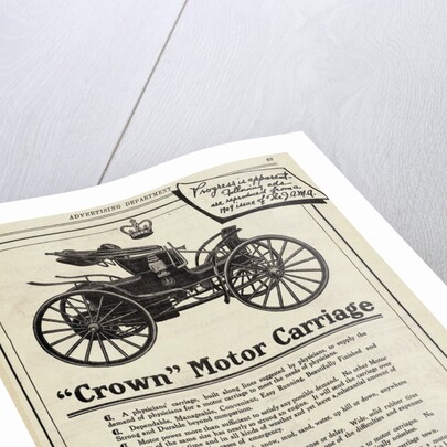 Advertisement for "Crown" Motor Carriage by Anonymous