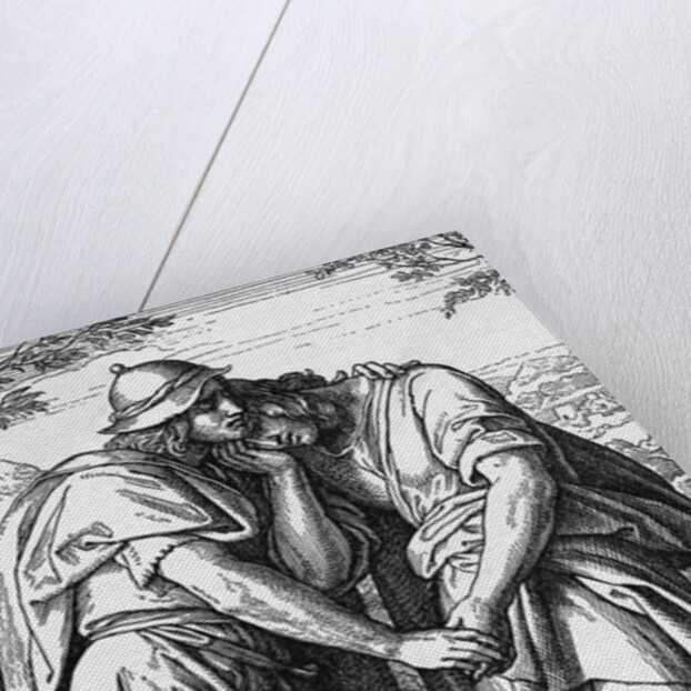 Illustration of Jonathan Comforting David by Anonymous
