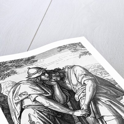 Illustration of Jonathan Comforting David by Anonymous
