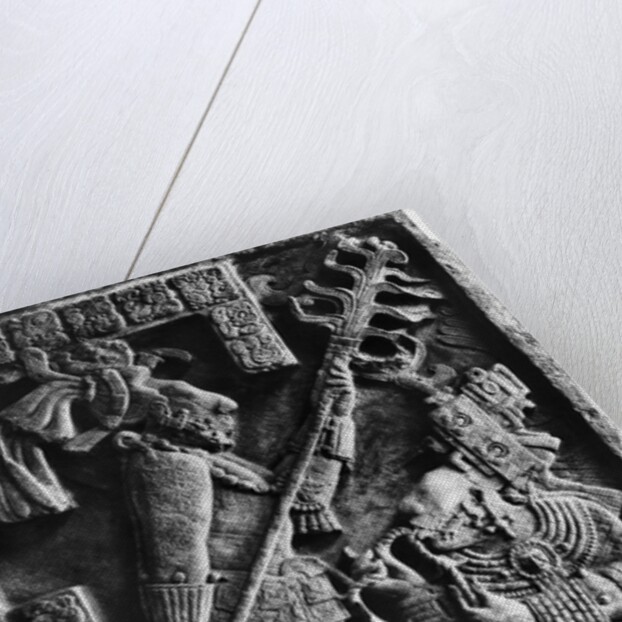 Mayan Stone Relief of Xoc Performing a Blood-Letting Ritual by Anonymous