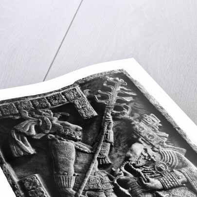 Mayan Stone Relief of Xoc Performing a Blood-Letting Ritual by Anonymous