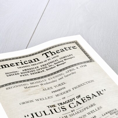 Showbill From Julius Ceaser by Anonymous