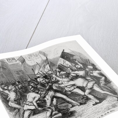 Illustration of Struggle Between Parliament and Revolutionists by Anonymous