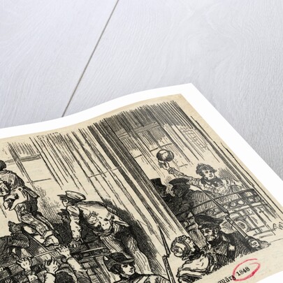 Illustration of Boy Writing on Wall by Anonymous