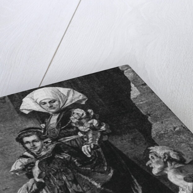 Rich Woman Giving Alms to Poor by Anonymous