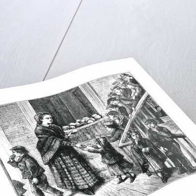 Illustration of Impoverished Children Receiving Food by Anonymous