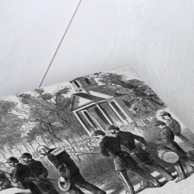 Engraving of Civil War Camp Punishment for Coward by Anonymous