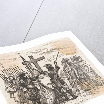 Depiction of Jacques Cartier Conquering New France by Anonymous