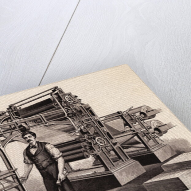 Man Posing with Printing Press by Anonymous