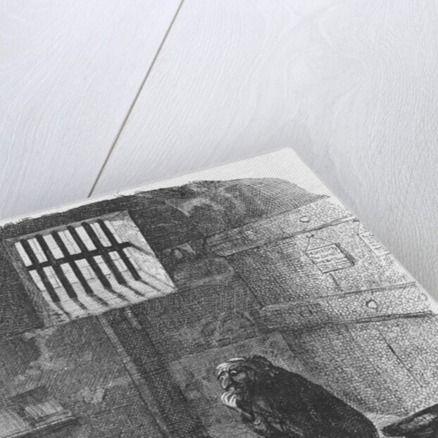 Man Sitting in Prison Cell by Anonymous